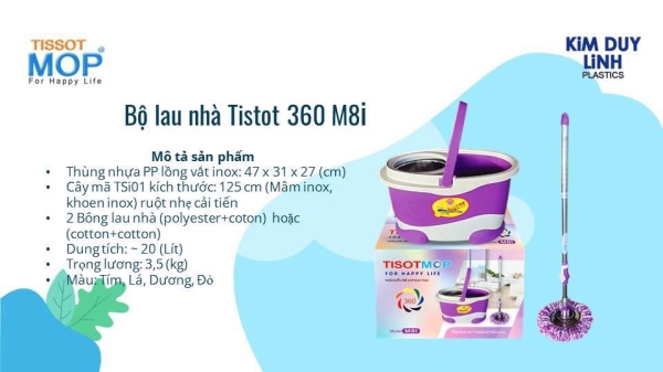 Bộ lau nhà xoay 360 dộ - Cây Lau Nhà Kim Duy Linh - Công Ty TNHH SX TM Kim Duy Linh